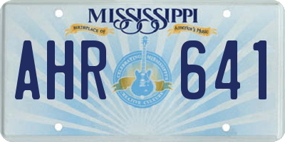 MS license plate AHR641