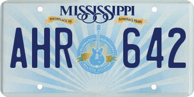 MS license plate AHR642