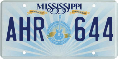 MS license plate AHR644