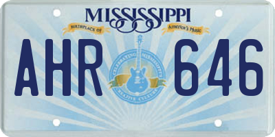 MS license plate AHR646