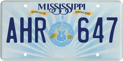 MS license plate AHR647
