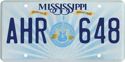 MS license plate AHR648