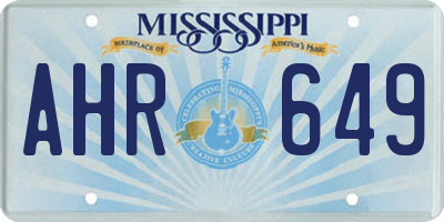 MS license plate AHR649