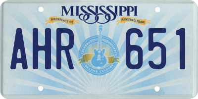 MS license plate AHR651