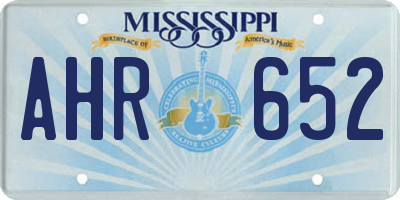 MS license plate AHR652