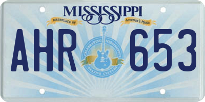 MS license plate AHR653
