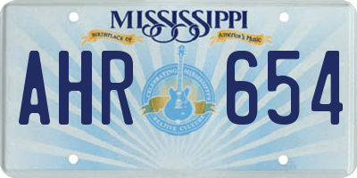 MS license plate AHR654