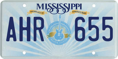 MS license plate AHR655
