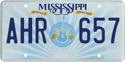 MS license plate AHR657