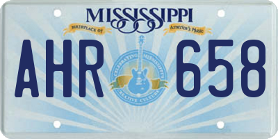 MS license plate AHR658