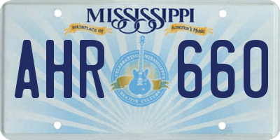MS license plate AHR660