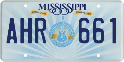 MS license plate AHR661