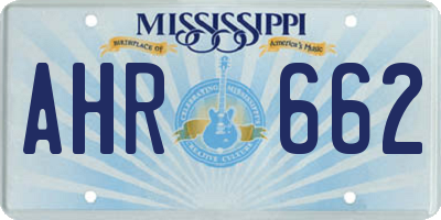 MS license plate AHR662