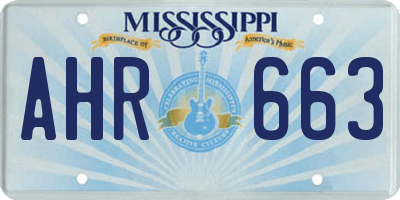 MS license plate AHR663