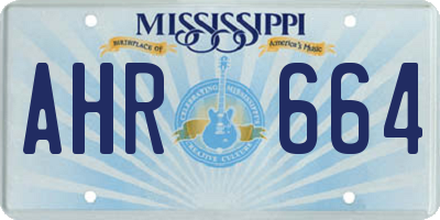 MS license plate AHR664