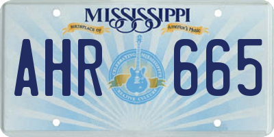MS license plate AHR665