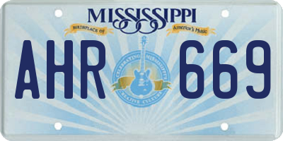 MS license plate AHR669