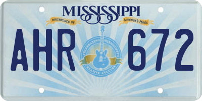 MS license plate AHR672