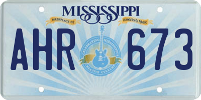MS license plate AHR673
