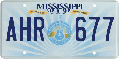 MS license plate AHR677