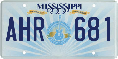 MS license plate AHR681