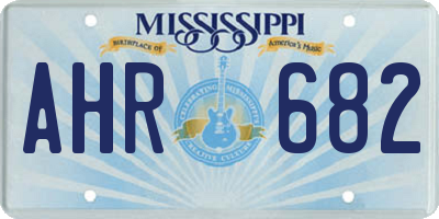 MS license plate AHR682