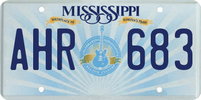 MS license plate AHR683