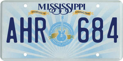 MS license plate AHR684