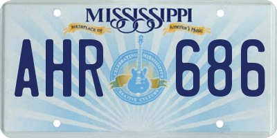 MS license plate AHR686
