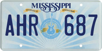 MS license plate AHR687