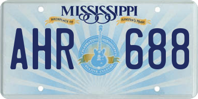 MS license plate AHR688