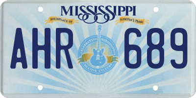 MS license plate AHR689