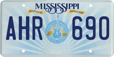 MS license plate AHR690