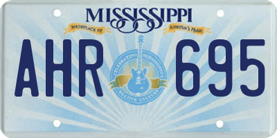 MS license plate AHR695