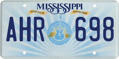 MS license plate AHR698