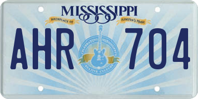MS license plate AHR704