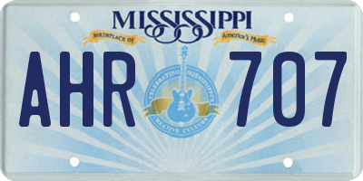 MS license plate AHR707