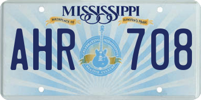 MS license plate AHR708