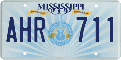 MS license plate AHR711