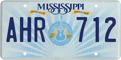 MS license plate AHR712