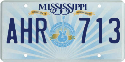 MS license plate AHR713