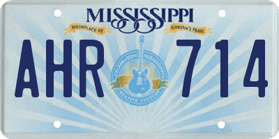MS license plate AHR714