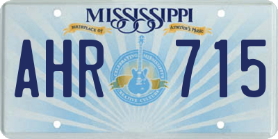 MS license plate AHR715
