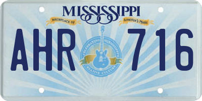 MS license plate AHR716