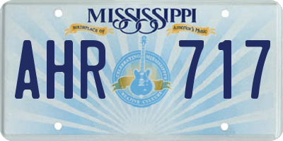 MS license plate AHR717