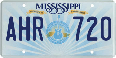 MS license plate AHR720