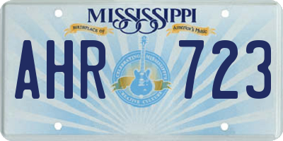 MS license plate AHR723