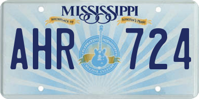 MS license plate AHR724