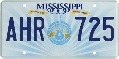 MS license plate AHR725