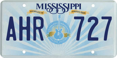 MS license plate AHR727